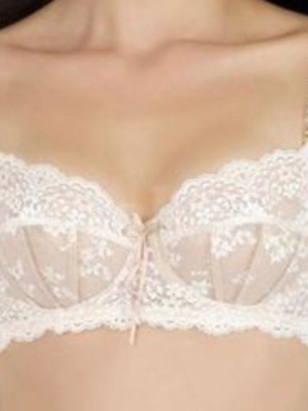 Elle Macpherson Dentelle Beige Lace Underwire Bra 36DD #E75-261